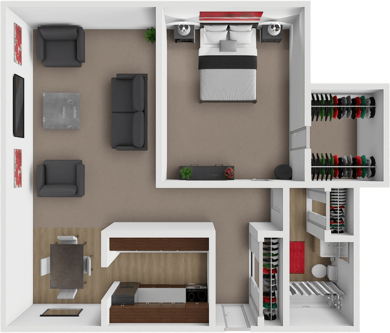 The Shay  One Bedroom floor plan